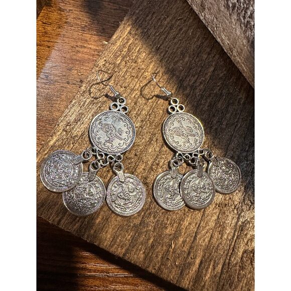 Vintage-Inspired Boho Coin Dangle Earrings in Gift-Ready Box - Picture 8 of 10